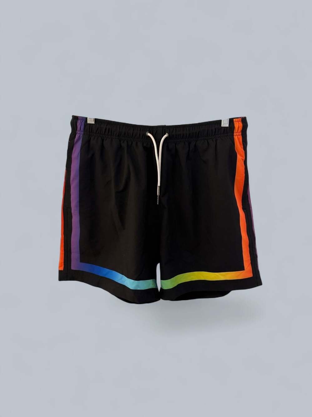 Mavrans Swim Shorts Size L Black Rainbow Stripe Midi
